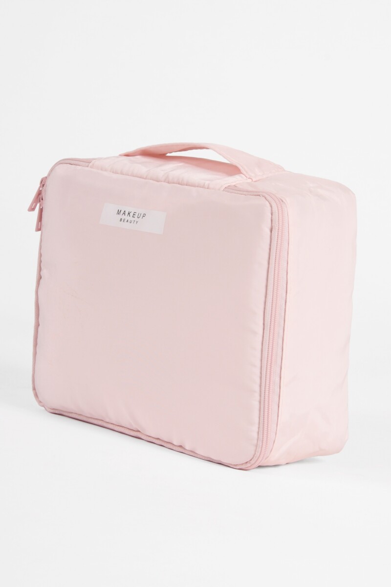 Estuche organizador con compartimentos rosa