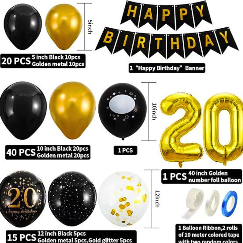 Set de Globo Completo con Número 20