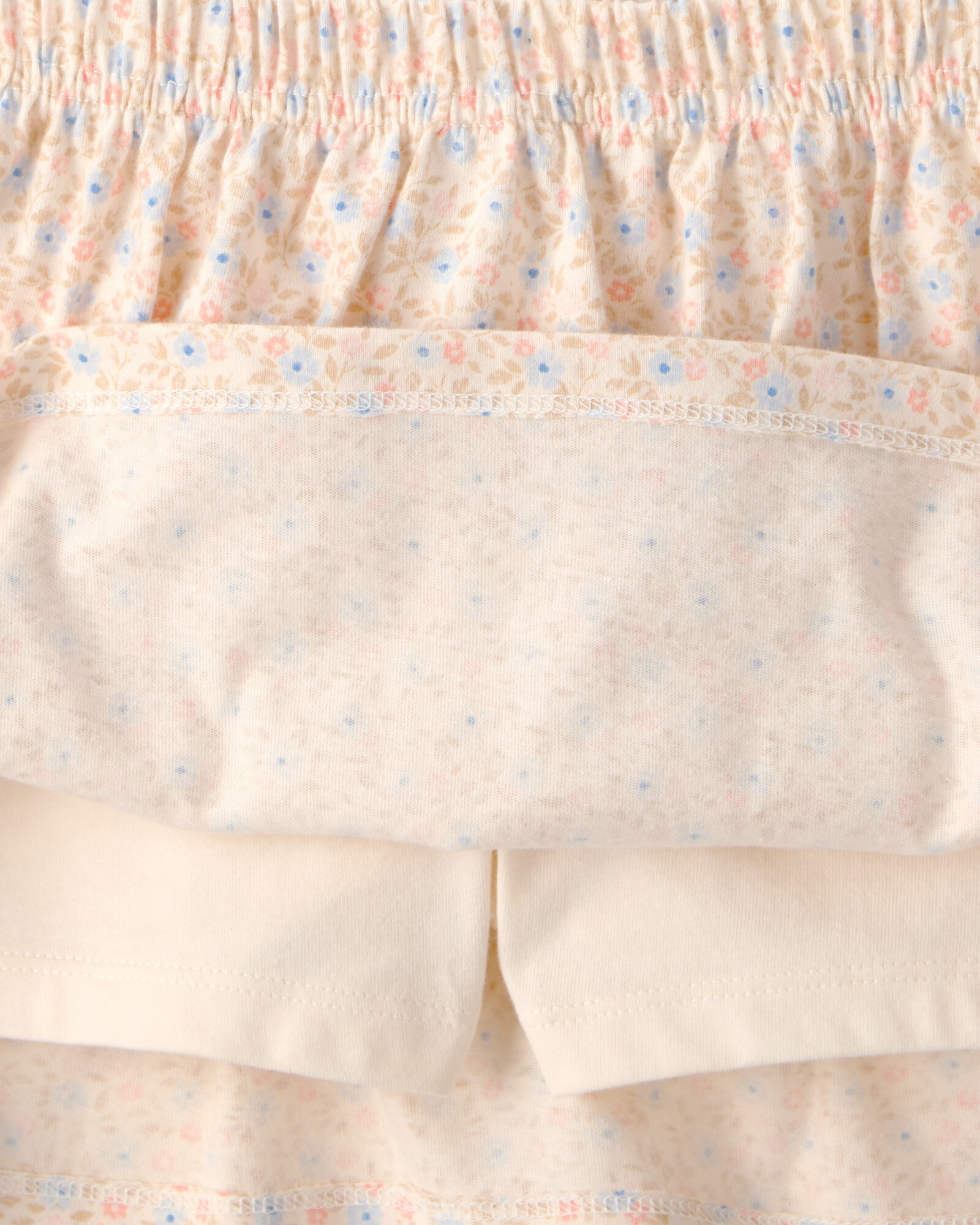 Set dos piezas de algodón, short pollera y buzo, crema, diseño pascua Sin color