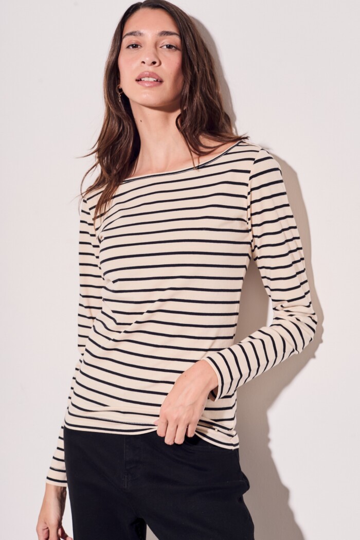 Remera Algodón Elastano Nácar