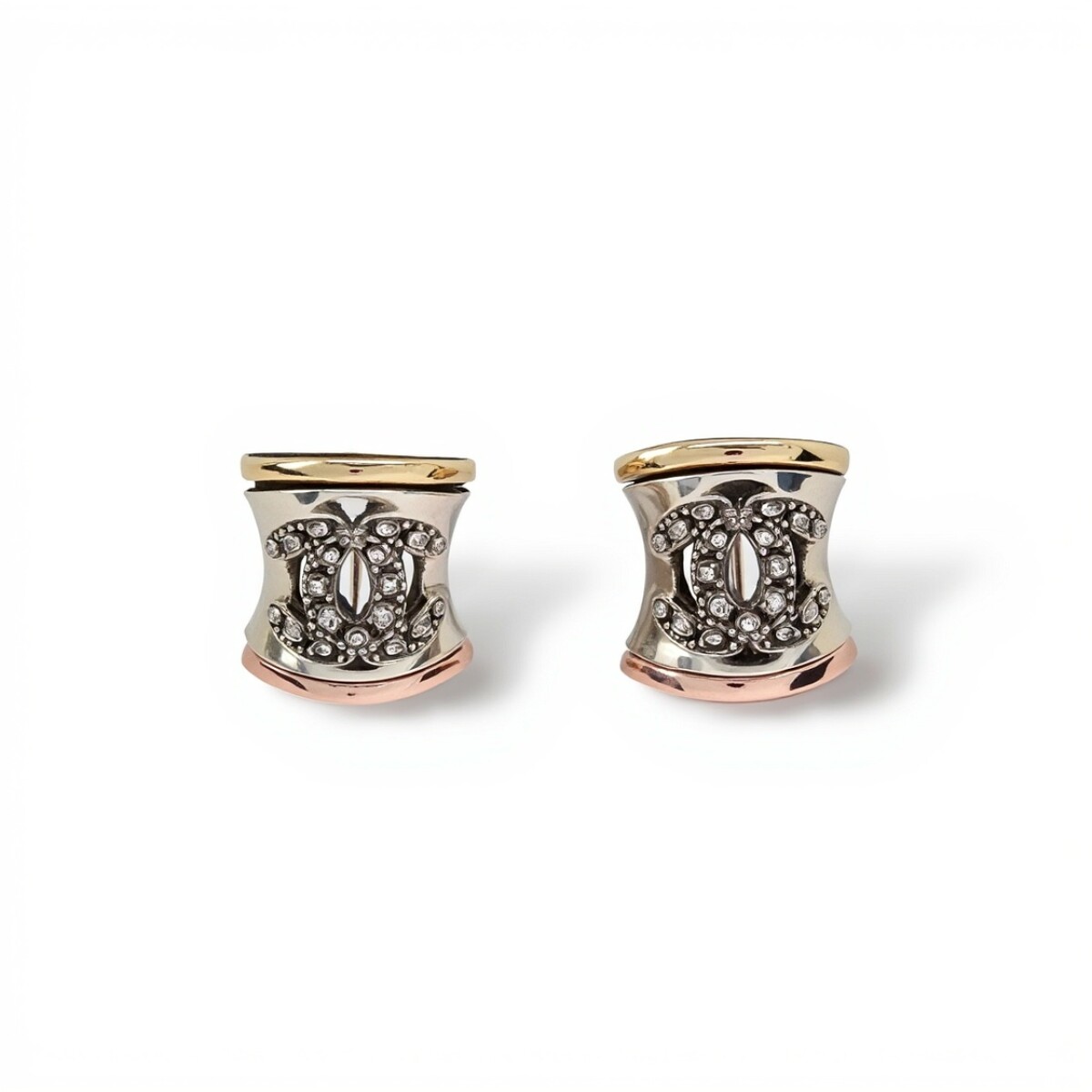 Caravanas Vintage Zirconia-Plata y oro-Zirconia-CA5131 - conpiedra 