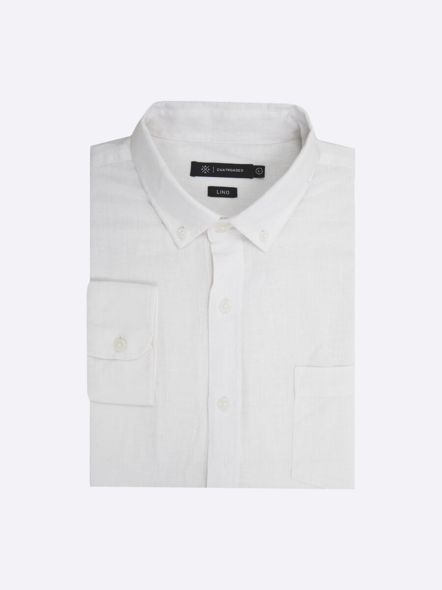 Camisa m/l lino - blanco 