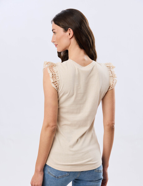REMERA LISA DE ALGODÓN Beige