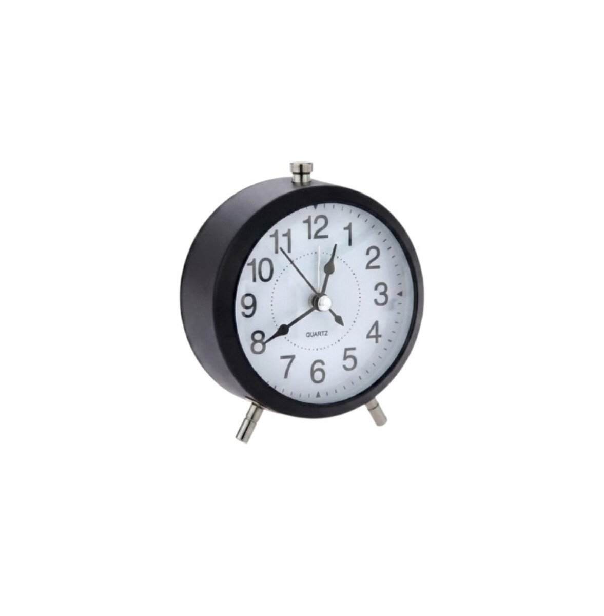 Reloj Analógico redondo con patitas plateadas - Negro 