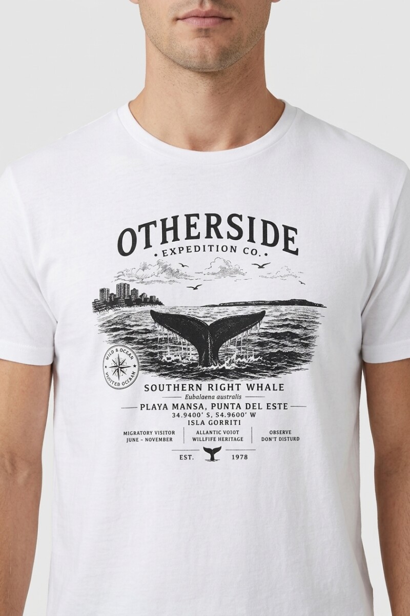 Camiseta estampada Ballena BLANCO