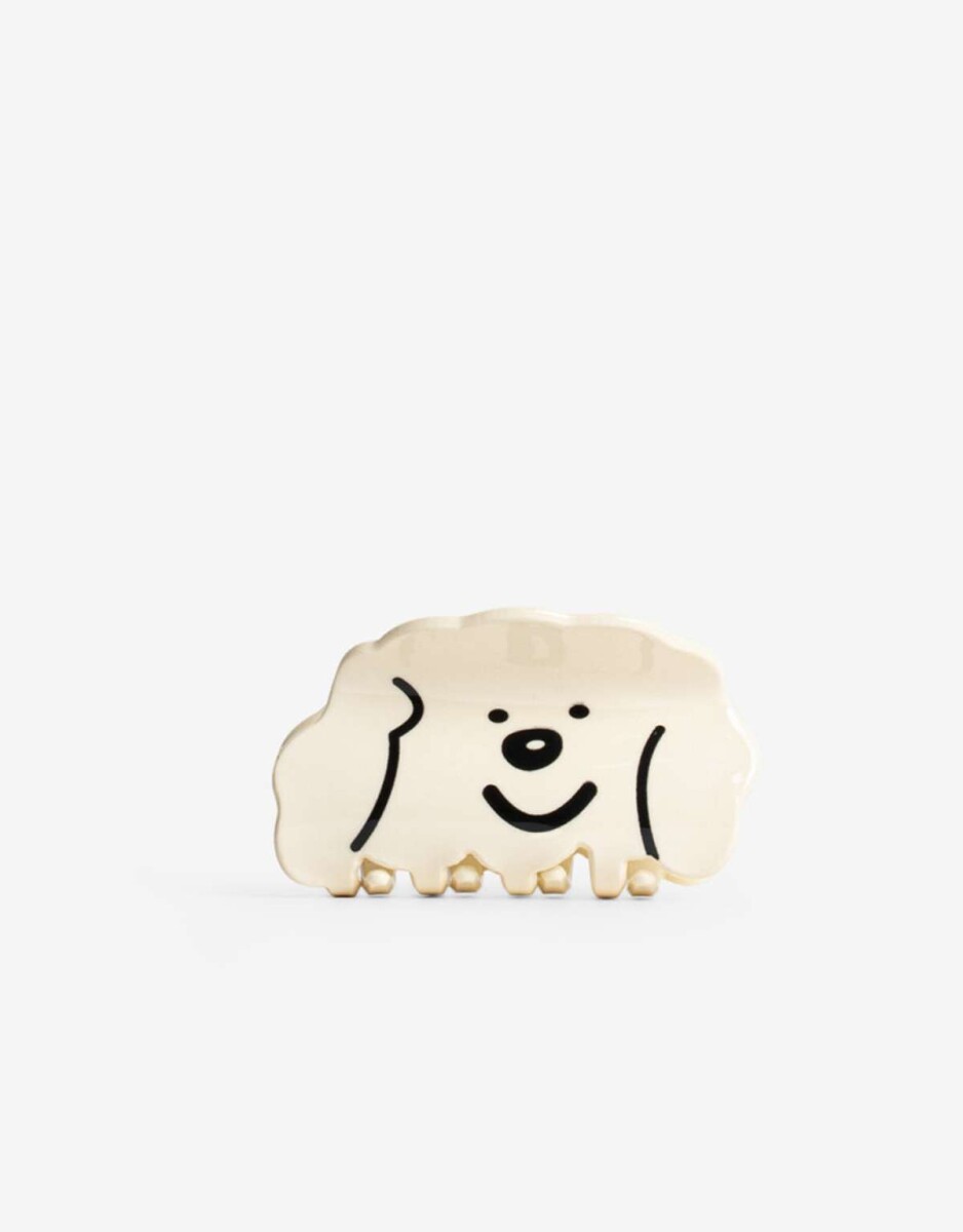 Broche Acrílico De Perro - Blanco crudo 