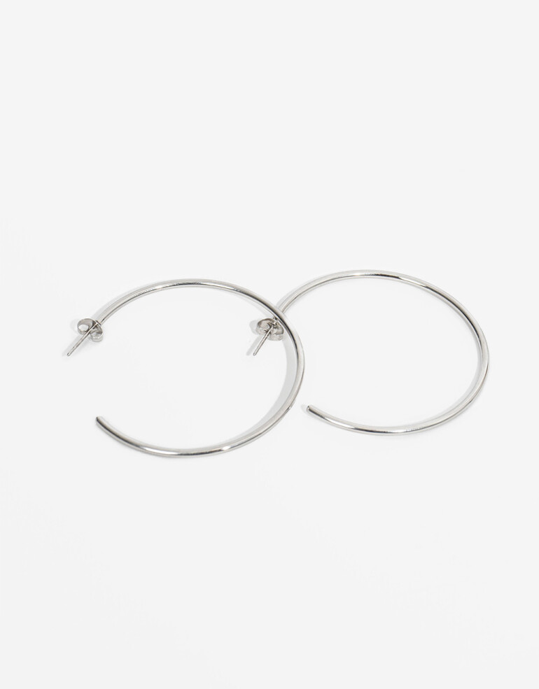 Aros Argollas Metal Aros Argolla Acero - Plateado