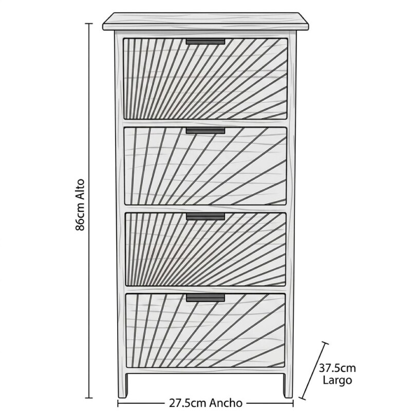 ESTANTE ORGANIZADOR C/4 CAJON MARRON Unica