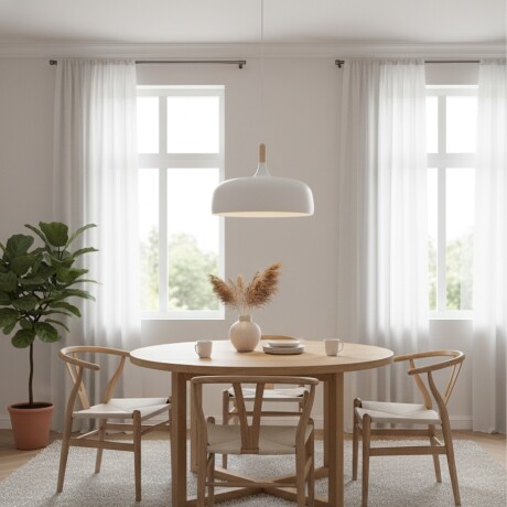 Campana de aluminio y terminación con madera Blanca