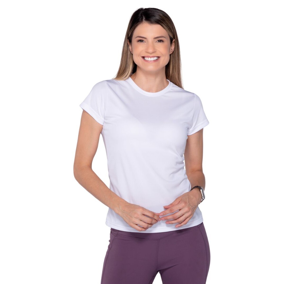 Camiseta a la base dry fit dama - Blanco 