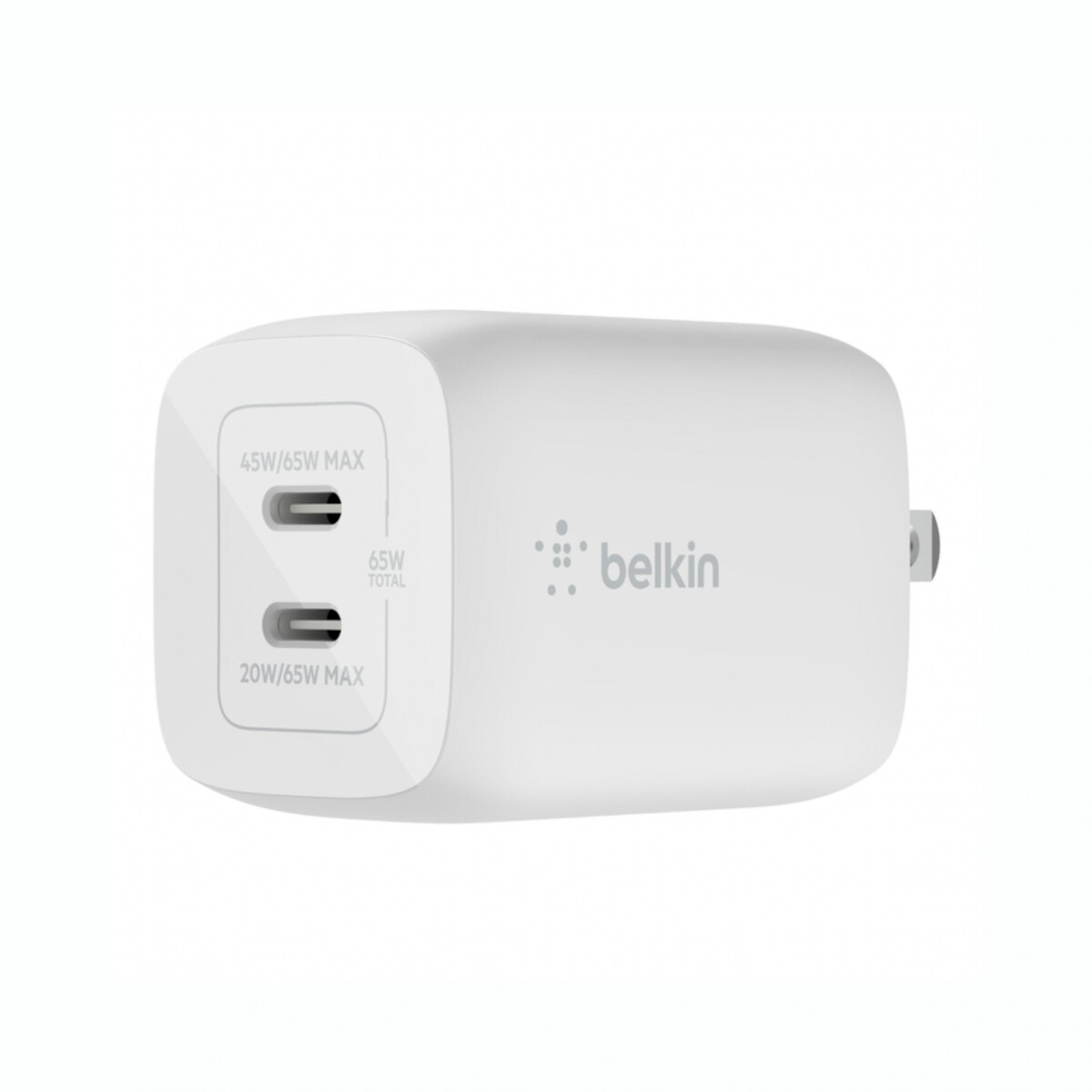 Adaptador Dual USB-C BELKIN WCH013DQWH 65W Carga Rápida 
