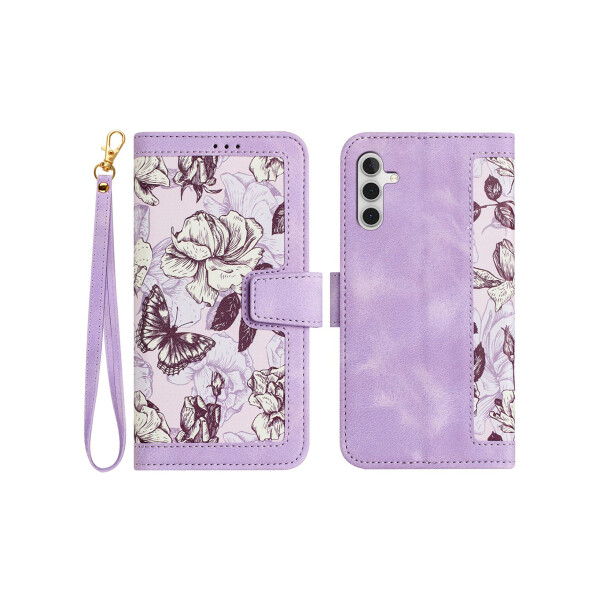 Flip cover Samsung Galaxy A15 diseño floral púrpura Flip Cover Samsung Galaxy A15 Diseño Floral Púrpura