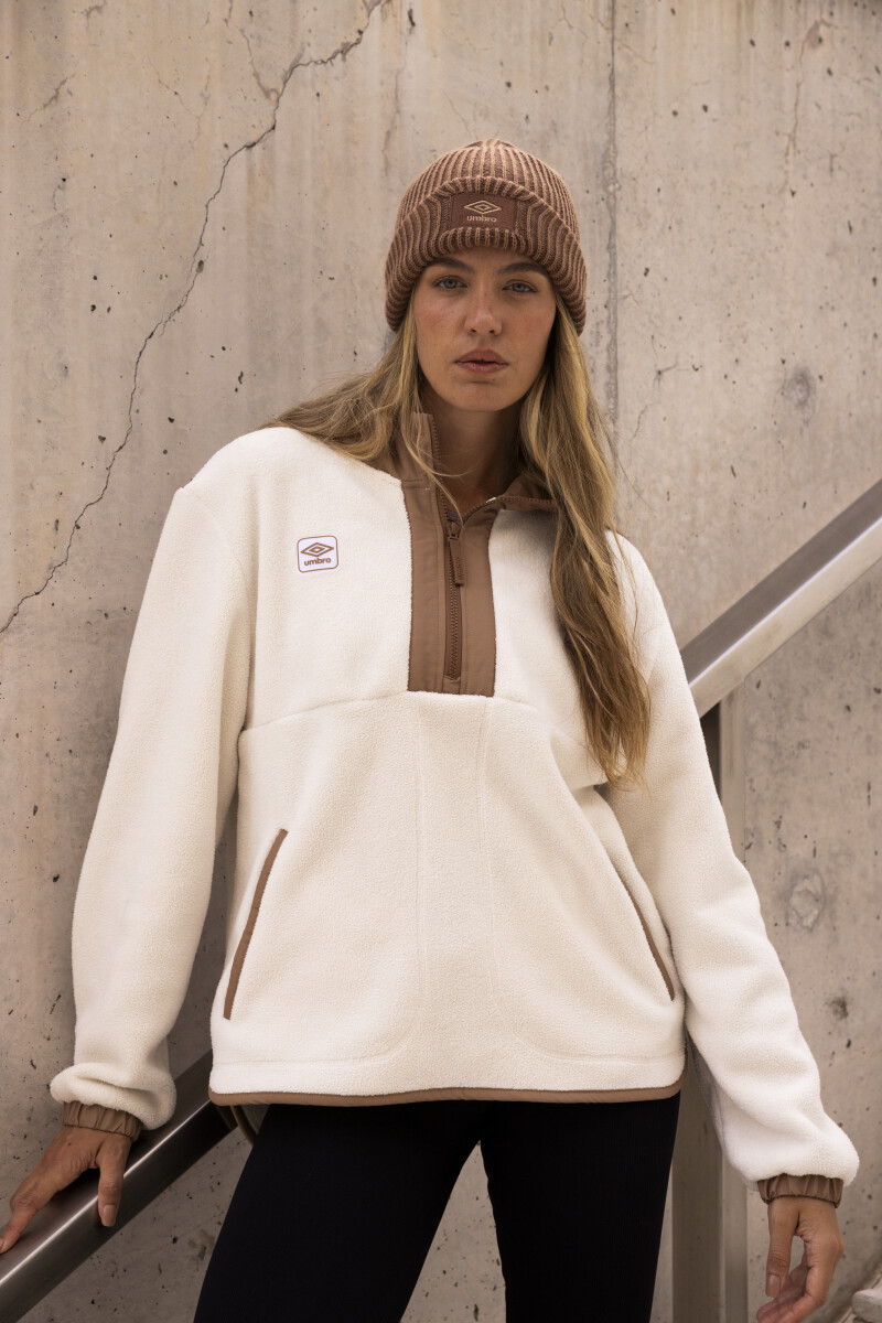 Buzo medio cierre ámbar - Blanco 