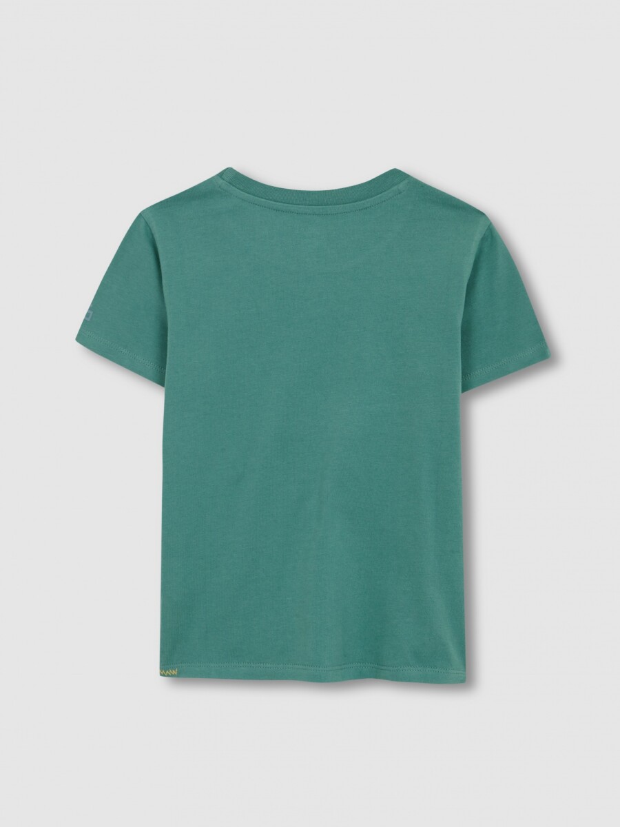 Camiseta Grafico Geometrico Verde Nuevo