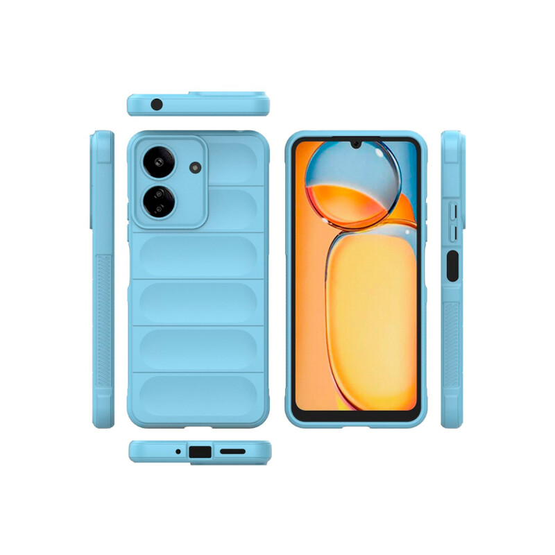 Protector Xiaomi Redmi 13C engomado con textura color celeste Protector Xiaomi Redmi 13c Engomado Con Textura Color Celeste
