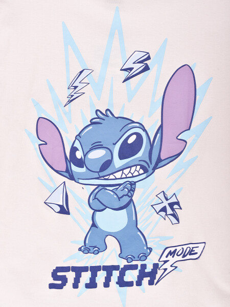 REMERA UNLOCKS STITCH BEIGE (V)