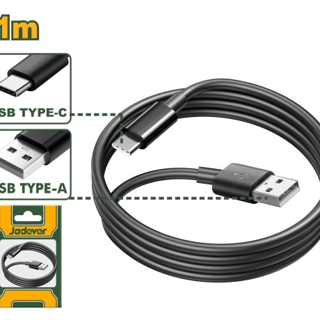 Cable cargador de baterias usb c jadever JDUB1501 Cable cargador de baterias usb c jadever JDUB1501