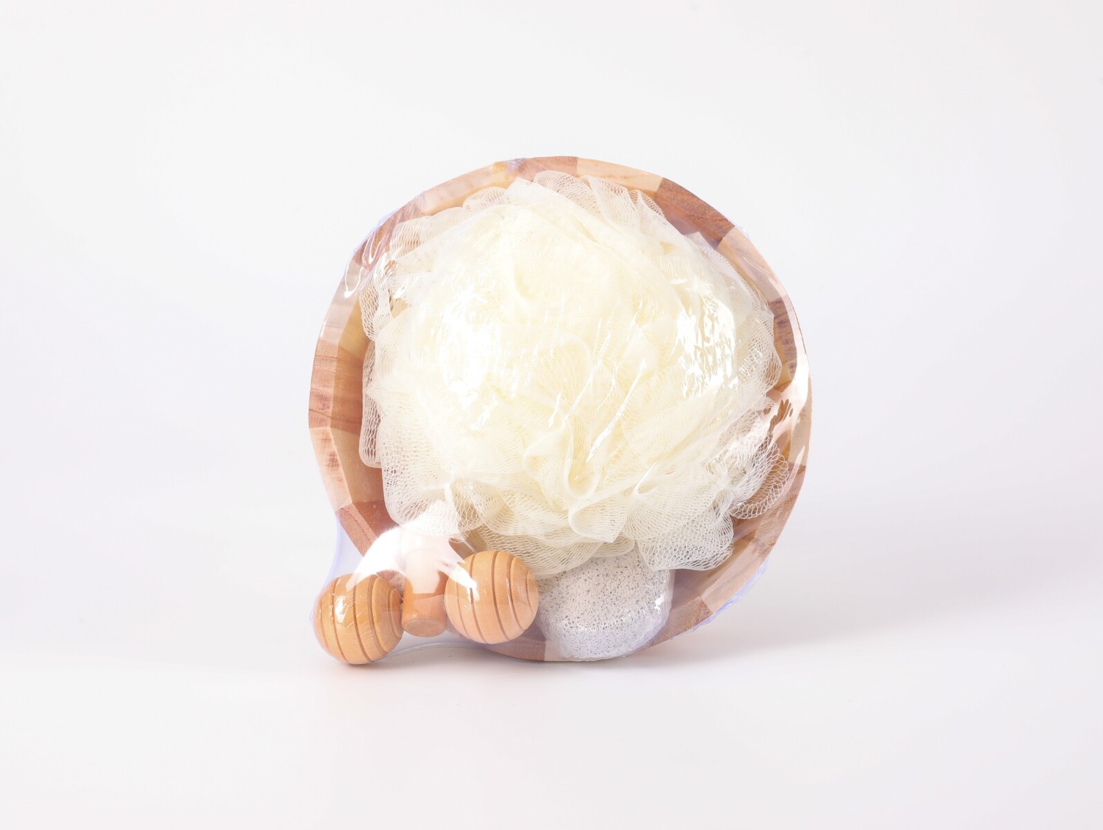 JUEGO DE ACCESORIOS DE BAÑO (ESPONJA DE LUFA) 