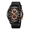 Reloj Skmei 9351BKBK para hombre con correa de cuero Negro