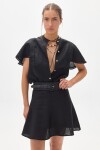 Falda Alu en Lino Negro