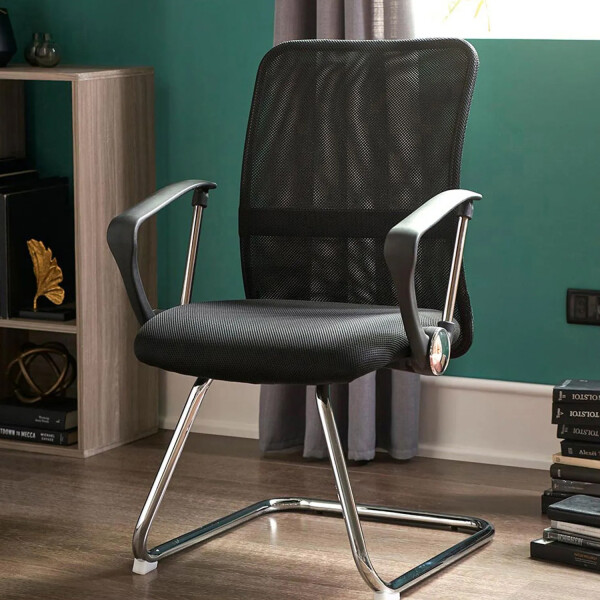 Silla Oficina Atencion Mesh Cromada Moderna SILLA OFICINA CHAIR BRAZO TRIANGULAR