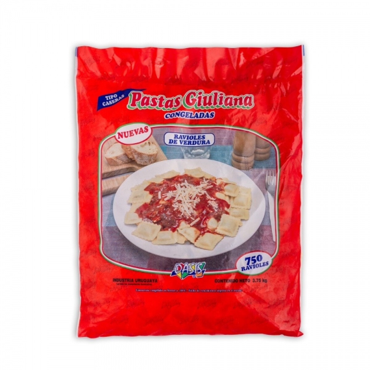RAVIOLES DE VERDURA GIULIANA 3,75KG X 750 