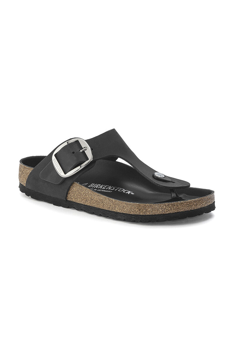 Sandalia Gizeh Big Buckle Leoi Black Hex - Estrecho - Black 