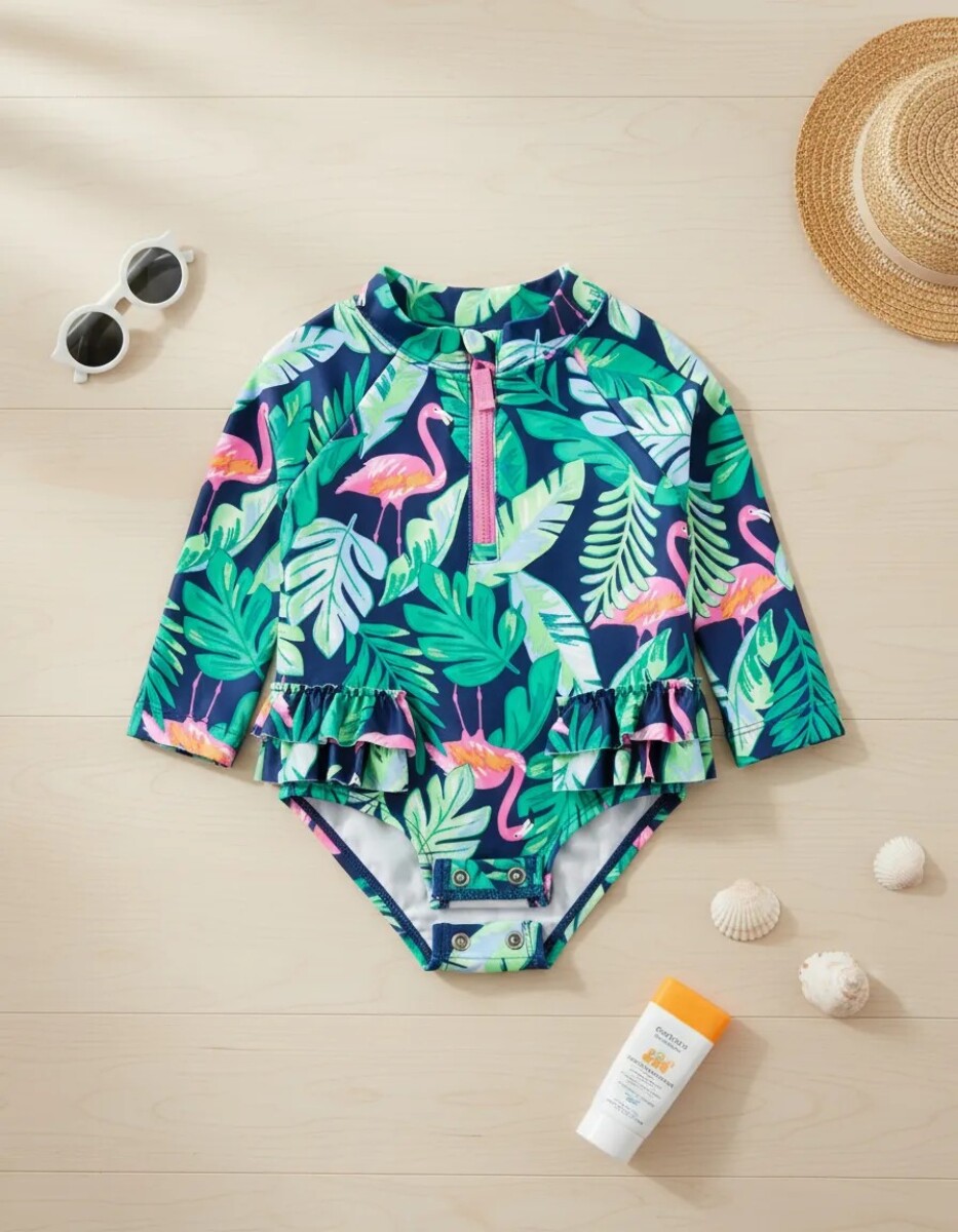 Traje de baño con filtro UV carters - summer navy flamencos 
