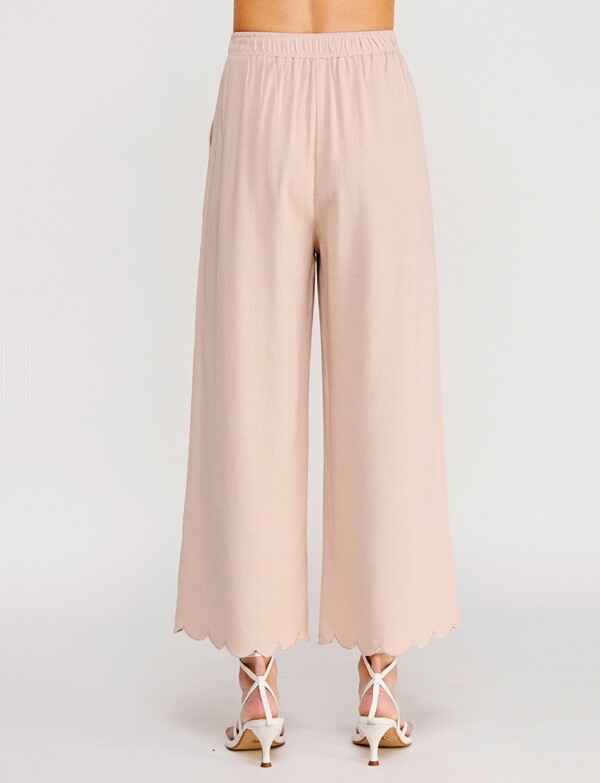 Pantalon Lino Festoneado BEIGE