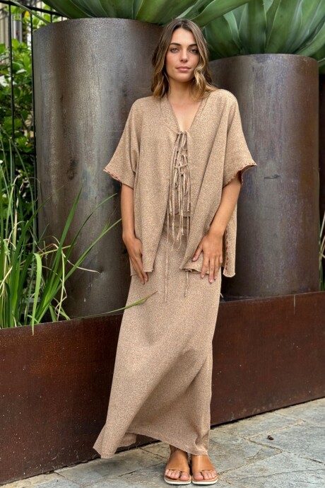 SACON TEJIDO EN LINO FILIPA Camel