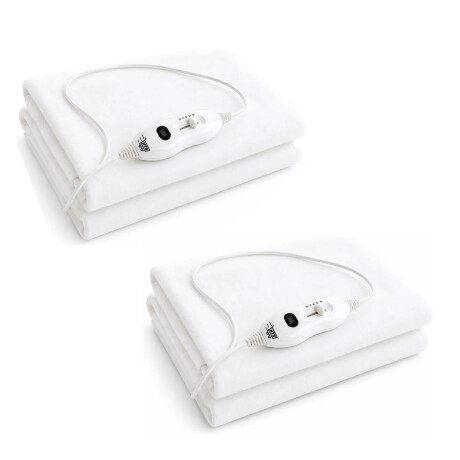 Set X2 Calienta Cama 1 Plaza Bajo Consumo 3 Intensidades Hts Blanco
