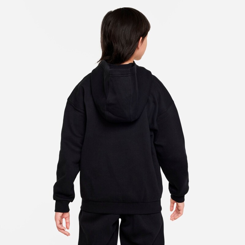 Abrigo Nike Sportswear Club Fleece Ovrszd Con cierre de Niños Negro