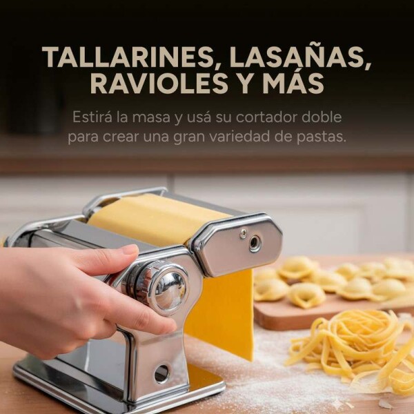 Maquina Para Hacer Tallarines Pastas Ravioles Y Estirar Masa Variante Color Plateado
