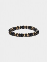 Pulsera Elástica De Cuentas Bicolor negro
