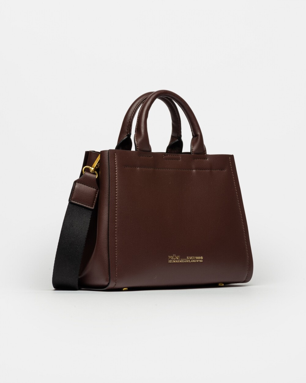 Cartera de Mano Anette Chica en Efecto Cuero Liso Marron