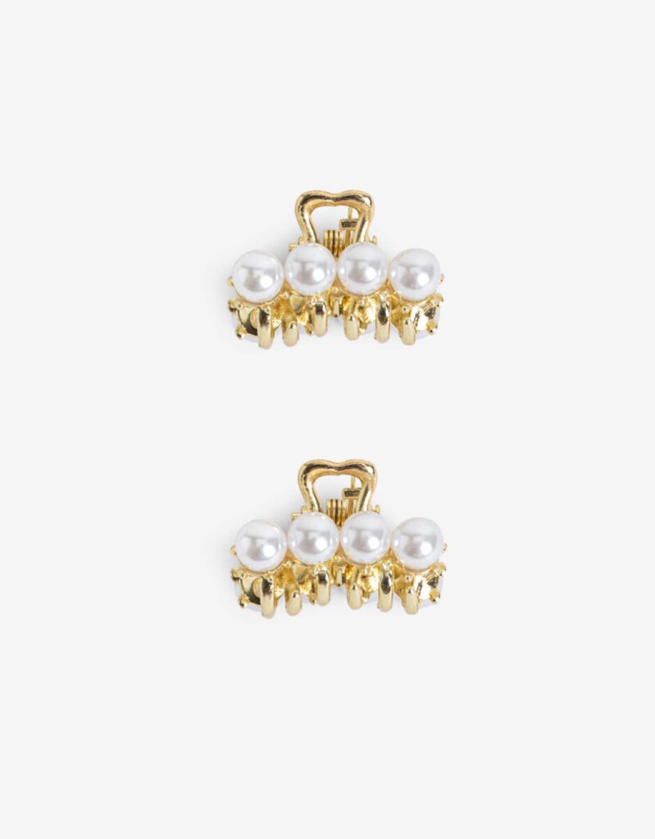 Set De Mini Broches Con Perlas - Dorado 