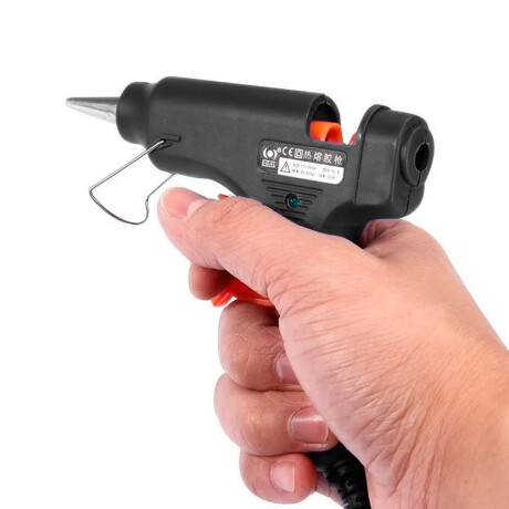 Set Pistola de Silicona 20W + 10 Barras Silicona de 0.7x20cm Negro