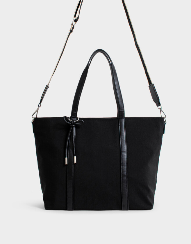 Shopper Clasico Cartera Shopper Con Correa - Negro