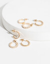 Aros Argollas Set Metal Set De Argollas - Dorado
