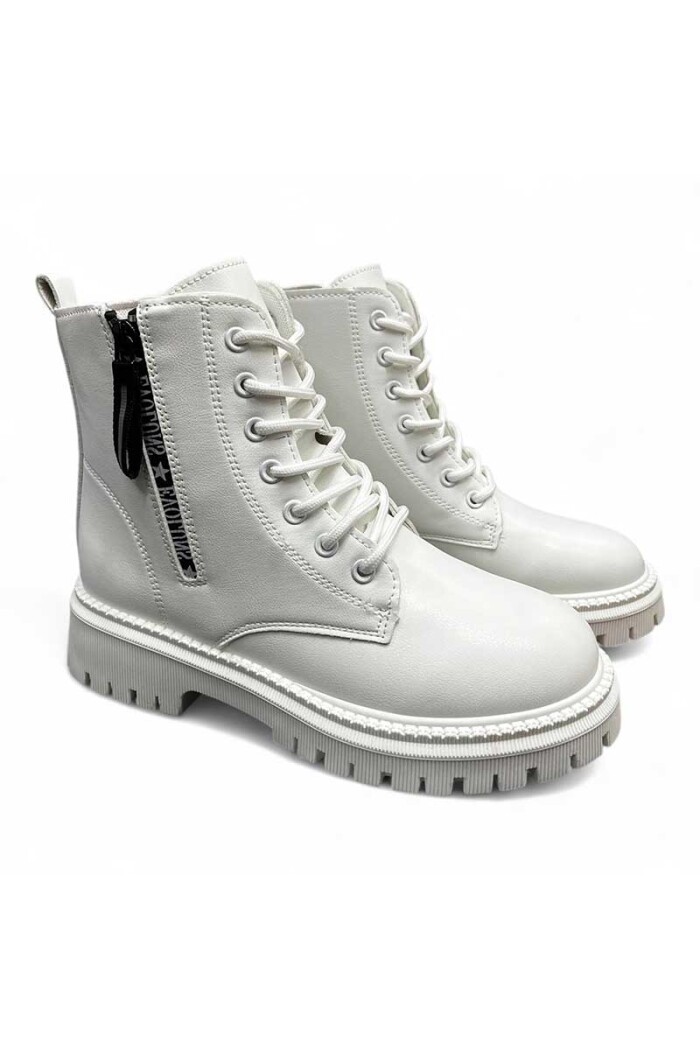 BOTA MUJER BBO BOTA BBO CON CINTAS Blanco
