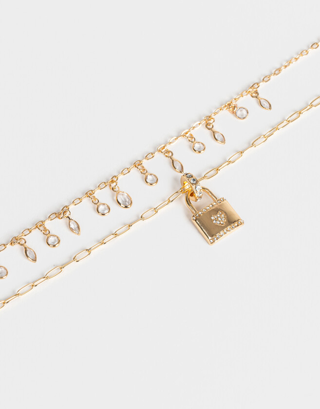 Collares Cortos Con strass Collar Corto Multicharm - Dorado