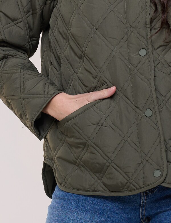 Campera Matelassé Broches A Presión OLIVA