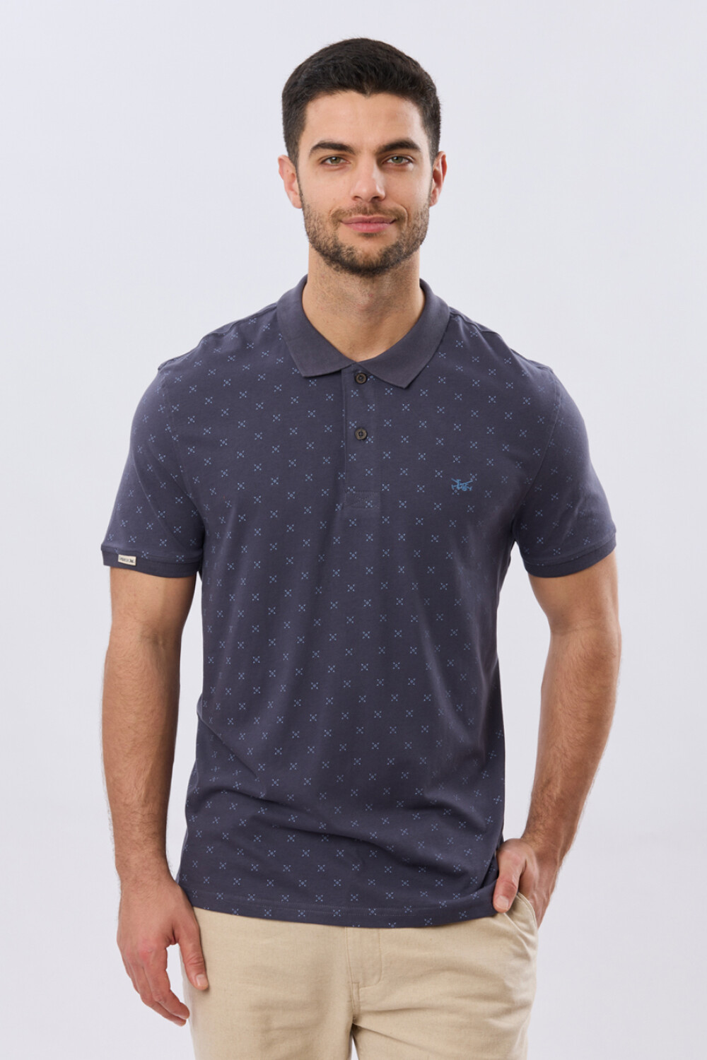 REMERA POLO ESTAMPADA JERSEY Azul