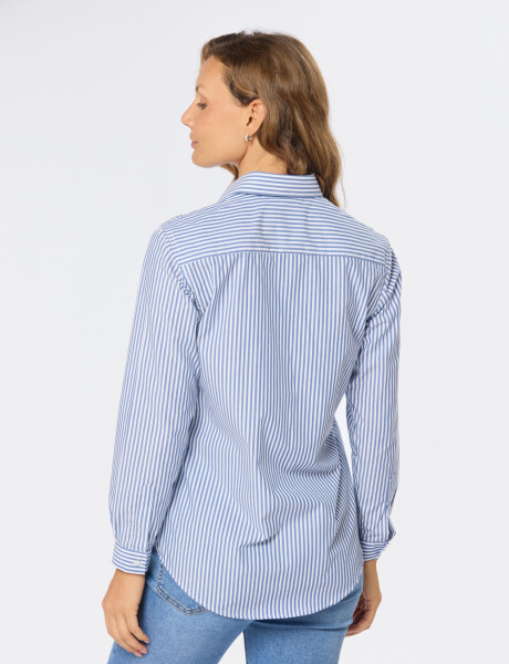 CAMISA HOLGADA RAYADA Azul