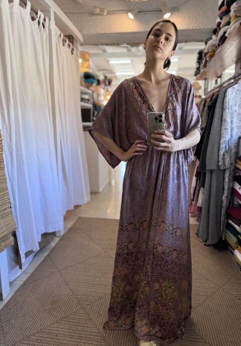 Vestido Manu de seda Tonos lilas