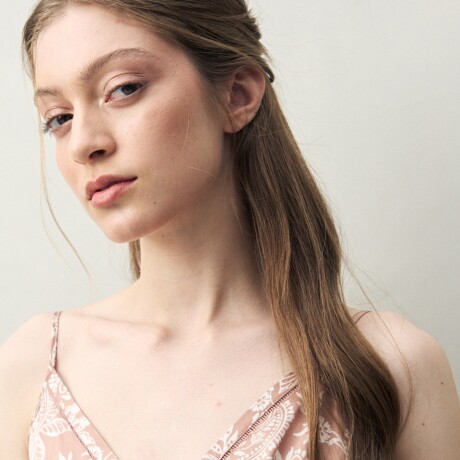 CAMISON MAGNOLIA PRINTED Tostado