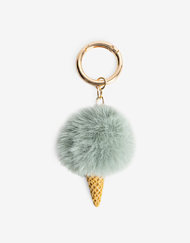 Llavero Cozy Llavero Fuzzy Cono De Helado. - Combinacion Bicolor