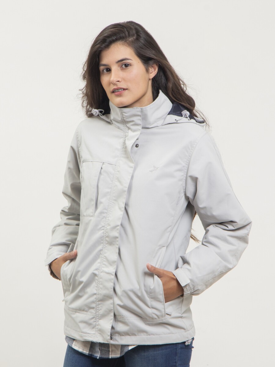 Campera de Lluvia Dama - Gris Claro 