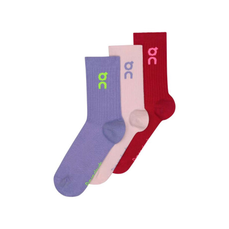 Medias Logo Sock High 3P Unisex Morado