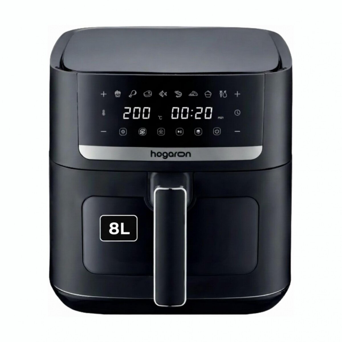 Freidora de Aire HOGARON 1800W Capacidad 8L Panel Digital Y Visor 